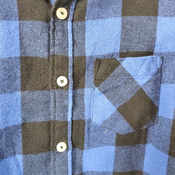Design in Italy Luxury Boys Blue/Black Plaid Long Slv Button Up Sz 4-5T - Picture 5 of 11